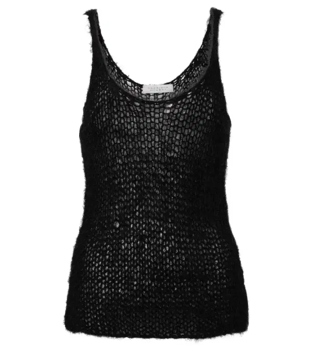 Nur open-knit silk and cashmere tank top Nur open-knit silk and cashmere tank top