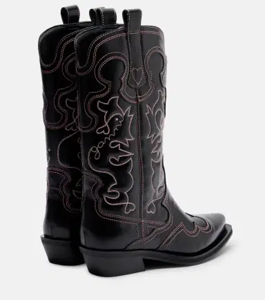 Ganni Mid Shaft embroidered cowboy boots | Thumbnail 4 Ganni Mid Shaft embroidered cowboy boots | Thumbnail 4