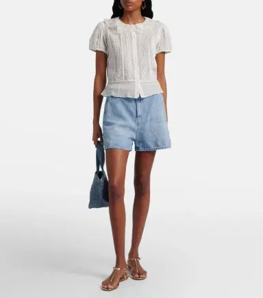7 For All Mankind Cotton and linen denim shorts | Thumbnail 5 7 For All Mankind Cotton and linen denim shorts | Thumbnail 5