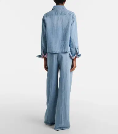 7 For All Mankind Cotton and linen wide-leg jeans | Thumbnail 2 7 For All Mankind Cotton and linen wide-leg jeans | Thumbnail 2