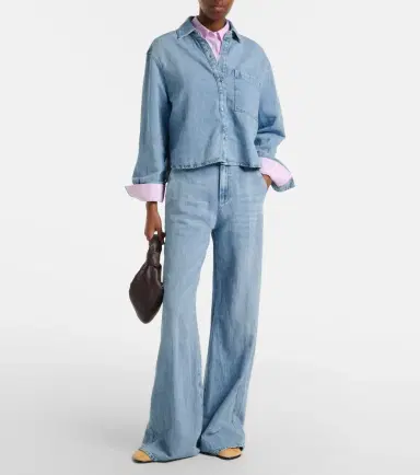 7 For All Mankind Cotton and linen wide-leg jeans | Thumbnail 6 7 For All Mankind Cotton and linen wide-leg jeans | Thumbnail 6