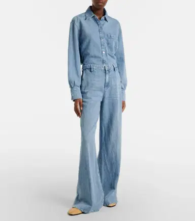 7 For All Mankind Cotton and linen wide-leg jeans | Thumbnail 7 7 For All Mankind Cotton and linen wide-leg jeans | Thumbnail 7