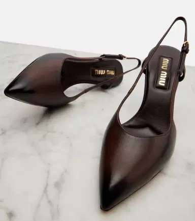 Miu Miu Leather slingback pumps | Thumbnail 3 Miu Miu Leather slingback pumps | Thumbnail 3