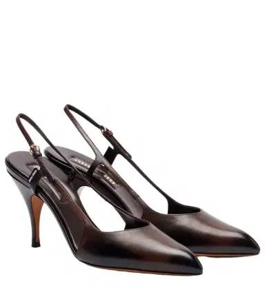 Miu Miu Leather slingback pumps | Thumbnail 1 Miu Miu Leather slingback pumps | Thumbnail 1