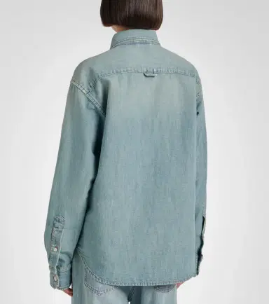 Miu Miu Logo chambray shirt | Thumbnail 3 Miu Miu Logo chambray shirt | Thumbnail 3