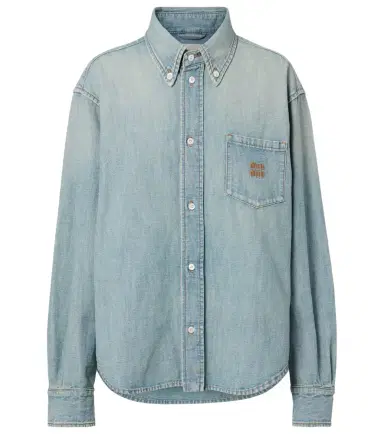 Miu Miu Logo chambray shirt | Thumbnail 1 Miu Miu Logo chambray shirt | Thumbnail 1