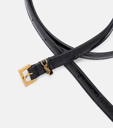 Saint Laurent Cassandre croc-effect leather belt | Thumbnail 2 Saint Laurent Cassandre croc-effect leather belt | Thumbnail 2
