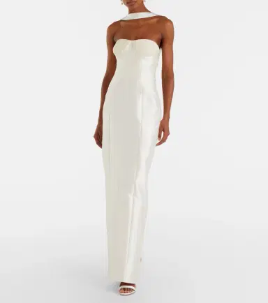 Danielle Frankel Bridal Lette wool and silk bustier gown | Thumbnail 3 Danielle Frankel Bridal Lette wool and silk bustier gown | Thumbnail 3