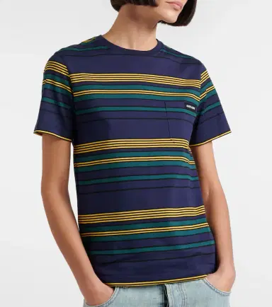 Miu Miu Striped cotton jersey T-shirt | Thumbnail 2 Miu Miu Striped cotton jersey T-shirt | Thumbnail 2