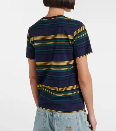 Miu Miu Striped cotton jersey T-shirt | Thumbnail 3 Miu Miu Striped cotton jersey T-shirt | Thumbnail 3