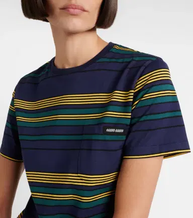 Miu Miu Striped cotton jersey T-shirt | Thumbnail 5 Miu Miu Striped cotton jersey T-shirt | Thumbnail 5