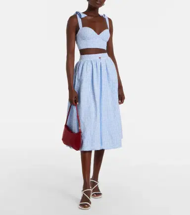 Bananhot Alba gingham cotton poplin crop top | Thumbnail 3 Bananhot Alba gingham cotton poplin crop top | Thumbnail 3