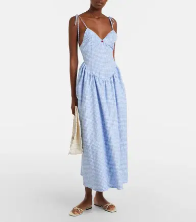 Bananhot Paloma gingham cotton poplin maxi dress | Thumbnail 3 Bananhot Paloma gingham cotton poplin maxi dress | Thumbnail 3