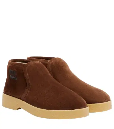 Miu Miu Shearling-lined suede boots | Thumbnail 1 Miu Miu Shearling-lined suede boots | Thumbnail 1