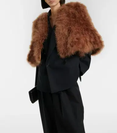 Yves Salomon Cropped feather jacket | Thumbnail 5 Yves Salomon Cropped feather jacket | Thumbnail 5