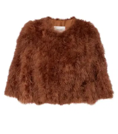 Yves Salomon Cropped feather jacket | Thumbnail 1 Yves Salomon Cropped feather jacket | Thumbnail 1