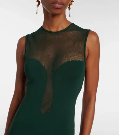 Eres Scene mesh-trimmed jersey maxi dress | Thumbnail 3 Eres Scene mesh-trimmed jersey maxi dress | Thumbnail 3