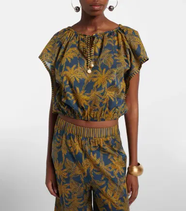 Eres Crocodile printed cotton voile top | Thumbnail 4 Eres Crocodile printed cotton voile top | Thumbnail 4