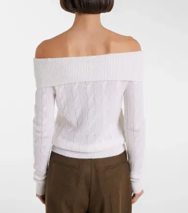 Ralph Lauren Collection Cable-knit off-shoulder cashmere sweater | Thumbnail 3 Ralph Lauren Collection Cable-knit off-shoulder cashmere sweater | Thumbnail 3