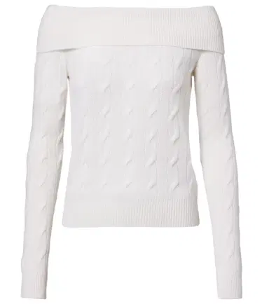 Ralph Lauren Collection Cable-knit off-shoulder cashmere sweater | Thumbnail 1 Ralph Lauren Collection Cable-knit off-shoulder cashmere sweater | Thumbnail 1