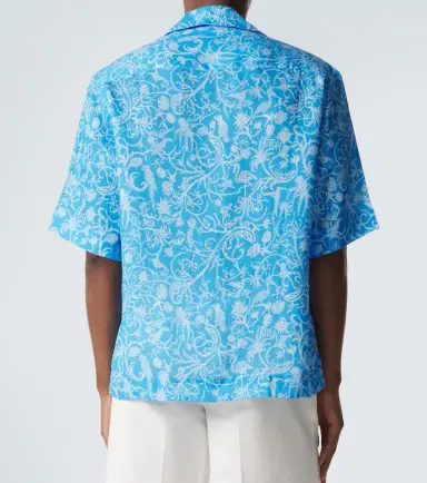 Kiton Printed linen bowling shirt | Thumbnail 2 Kiton Printed linen bowling shirt | Thumbnail 2