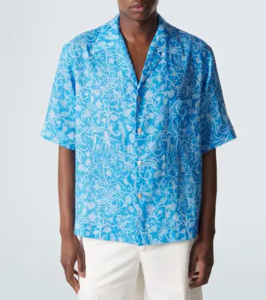 Kiton Printed linen bowling shirt | Thumbnail 4 Kiton Printed linen bowling shirt | Thumbnail 4