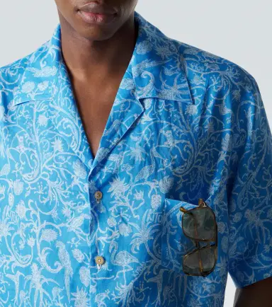 Kiton Printed linen bowling shirt | Thumbnail 5 Kiton Printed linen bowling shirt | Thumbnail 5