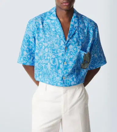 Kiton Printed linen bowling shirt | Thumbnail 6 Kiton Printed linen bowling shirt | Thumbnail 6