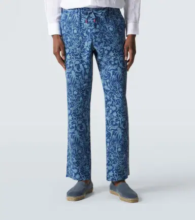 Kiton Printed linen straight pants | Thumbnail 2 Kiton Printed linen straight pants | Thumbnail 2