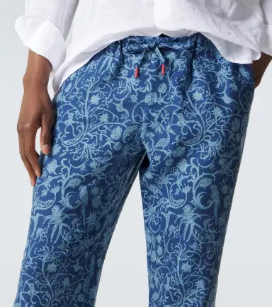 Kiton Printed linen straight pants | Thumbnail 4 Kiton Printed linen straight pants | Thumbnail 4