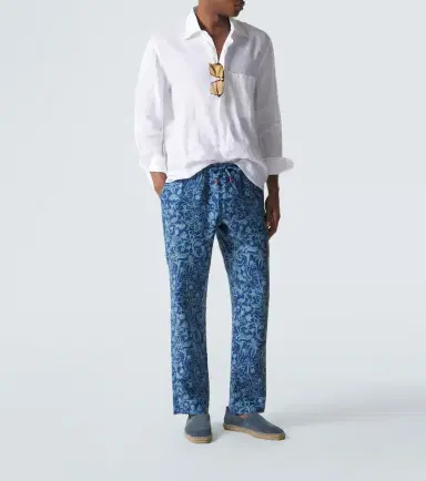 Kiton Printed linen straight pants | Thumbnail 5 Kiton Printed linen straight pants | Thumbnail 5