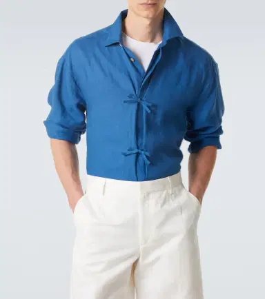 Kiton Bow-detail linen shirt | Thumbnail 5 Kiton Bow-detail linen shirt | Thumbnail 5