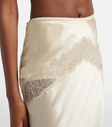 Dolce & Gabbana Lace-trimmed silk-blend satin slip skirt | Thumbnail 3 Dolce & Gabbana Lace-trimmed silk-blend satin slip skirt | Thumbnail 3