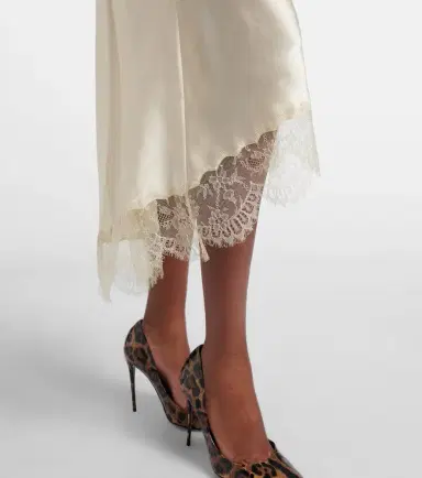 Dolce & Gabbana Lace-trimmed silk-blend satin slip skirt | Thumbnail 5 Dolce & Gabbana Lace-trimmed silk-blend satin slip skirt | Thumbnail 5