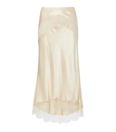 Dolce & Gabbana Lace-trimmed silk-blend satin slip skirt | Thumbnail 1 Dolce & Gabbana Lace-trimmed silk-blend satin slip skirt | Thumbnail 1