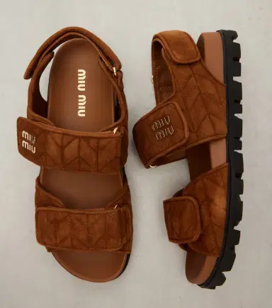 Miu Miu Quilted suede sandals | Thumbnail 2 Miu Miu Quilted suede sandals | Thumbnail 2