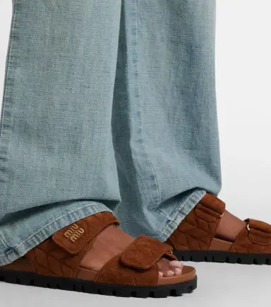 Miu Miu Quilted suede sandals | Thumbnail 6 Miu Miu Quilted suede sandals | Thumbnail 6