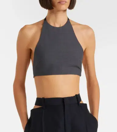 Jil Sander Halterneck virgin wool crop top | Thumbnail 4 Jil Sander Halterneck virgin wool crop top | Thumbnail 4