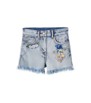 Monnalisa x Disney embroidered denim shorts | Thumbnail 1 Monnalisa x Disney embroidered denim shorts | Thumbnail 1