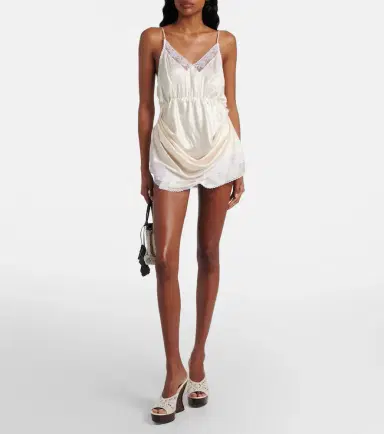 Magda Butrym Lace-trimmed minidress | Thumbnail 4 Magda Butrym Lace-trimmed minidress | Thumbnail 4