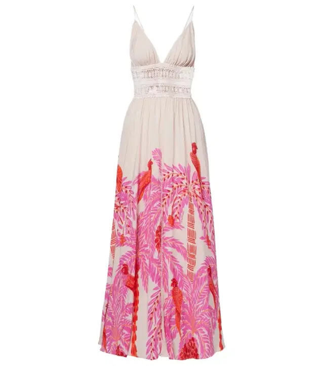 Havana crochet-trimmed floral maxi dress Havana crochet-trimmed floral maxi dress
