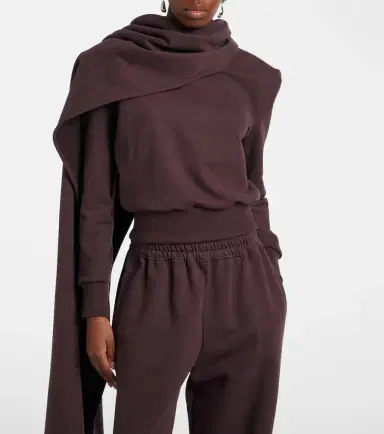 Magda Butrym Draped scarf-detail cotton sweatshirt | Thumbnail 2 Magda Butrym Draped scarf-detail cotton sweatshirt | Thumbnail 2