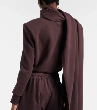 Magda Butrym Draped scarf-detail cotton sweatshirt | Thumbnail 4 Magda Butrym Draped scarf-detail cotton sweatshirt | Thumbnail 4
