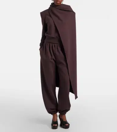 Magda Butrym Draped scarf-detail cotton sweatshirt | Thumbnail 5 Magda Butrym Draped scarf-detail cotton sweatshirt | Thumbnail 5