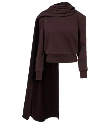 Magda Butrym Draped scarf-detail cotton sweatshirt | Thumbnail 1 Magda Butrym Draped scarf-detail cotton sweatshirt | Thumbnail 1