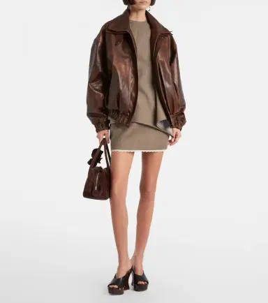 Magda Butrym Leather blouson jacket | Thumbnail 5 Magda Butrym Leather blouson jacket | Thumbnail 5
