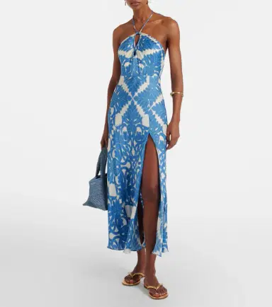 Poupette St Barth Stella printed satin maxi dress | Thumbnail 3 Poupette St Barth Stella printed satin maxi dress | Thumbnail 3