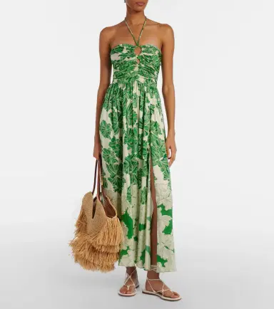 Poupette St Barth Avril floral halterneck satin maxi dress | Thumbnail 6 Poupette St Barth Avril floral halterneck satin maxi dress | Thumbnail 6