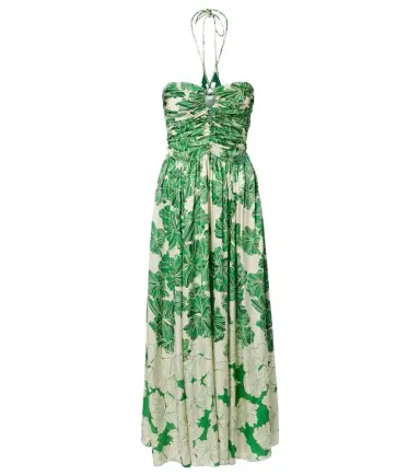 Poupette St Barth Avril floral halterneck satin maxi dress | Thumbnail 1 Poupette St Barth Avril floral halterneck satin maxi dress | Thumbnail 1