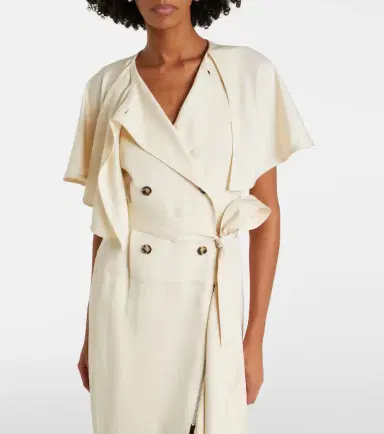 Proenza Schouler Isolde caped twill midi dress | Thumbnail 2 Proenza Schouler Isolde caped twill midi dress | Thumbnail 2
